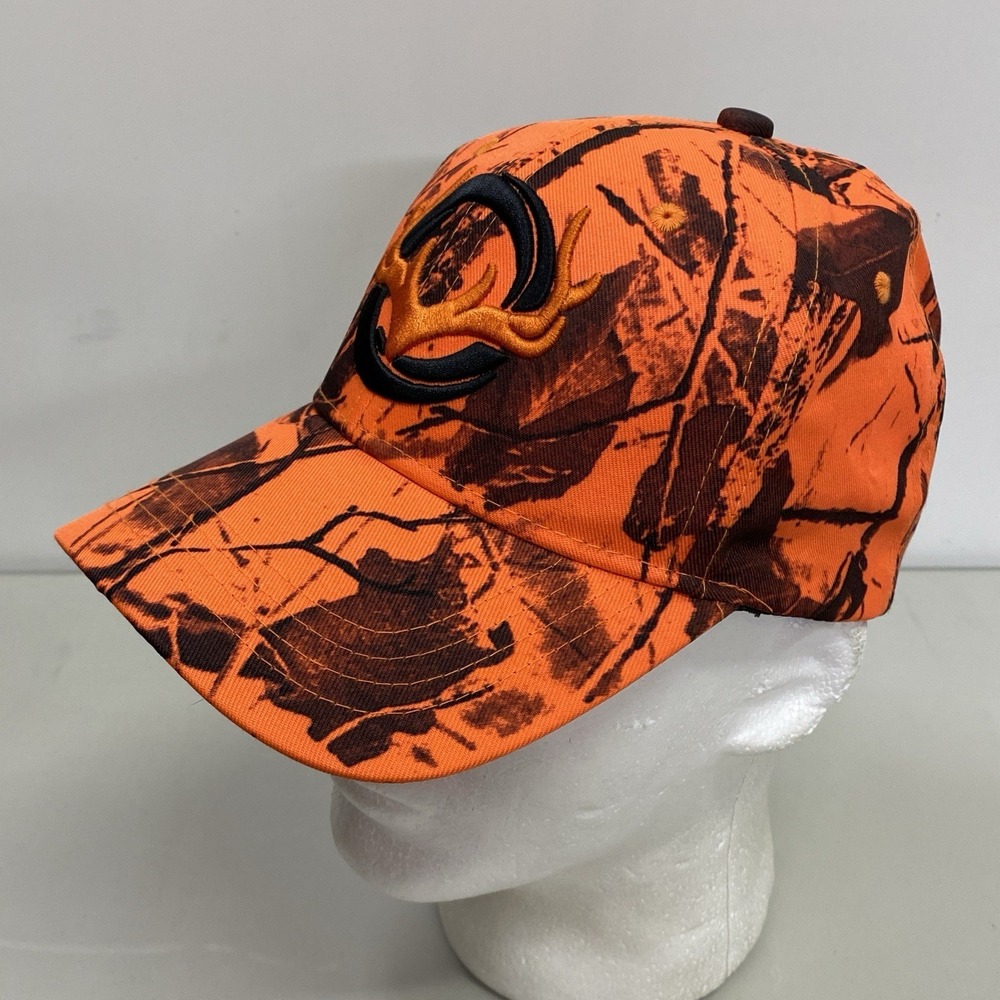 Browning Blaze Orange‎ Camo Baseball Cap Adjustable Strapback OSFA Hunting Hat